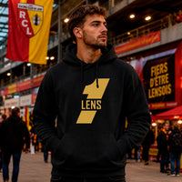 Sweat à capuche vintage RC Lens noir porté