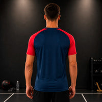 T-shirt manches courtes ACADEMY IV Marine Rouge
